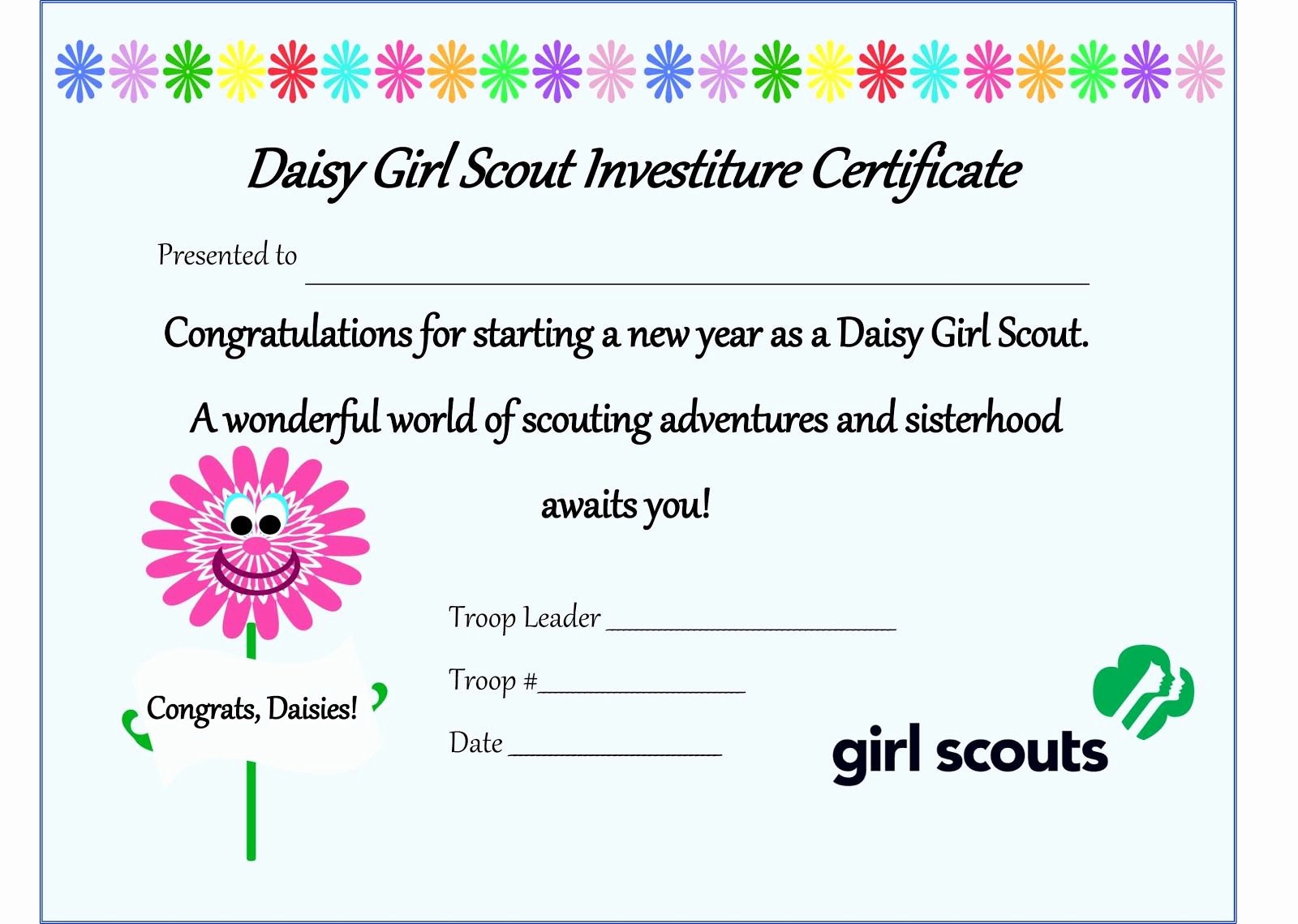 Girl Scout Bridging Certificate Template Inspirational Girl Scout Certificate Templates
