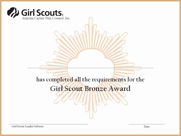 Girl Scout Certificate Template Inspirational Girl Scout Certificate Templates