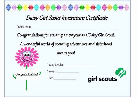 Girl Scout Daisy Certificate Template Elegant Pinterest • the World’s Catalog Of Ideas