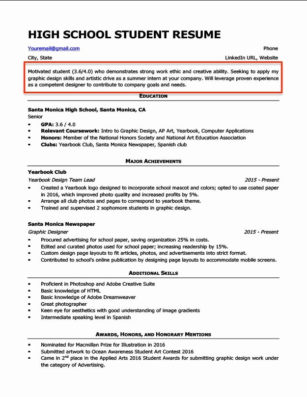 Goal Statement for College New Resume Objective Examples for Students and Professionals