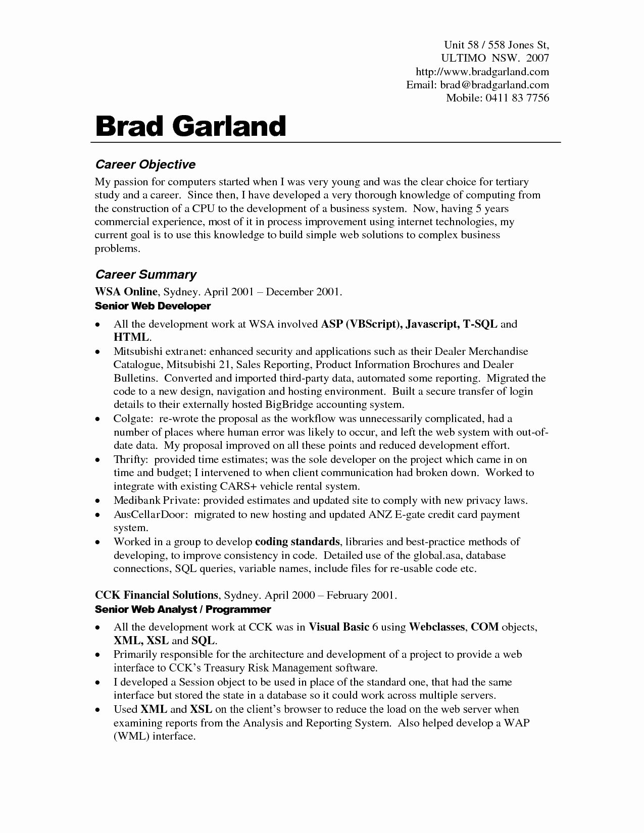 Goal Statement On Resume New Career Objective Resume Examples for Example Your Training