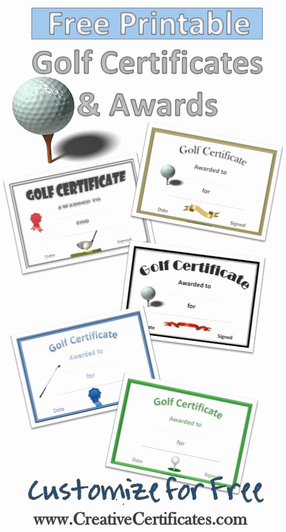 Golf Award Certificate Template Awesome Free Printable Golf Awards and Certificates that Can Be