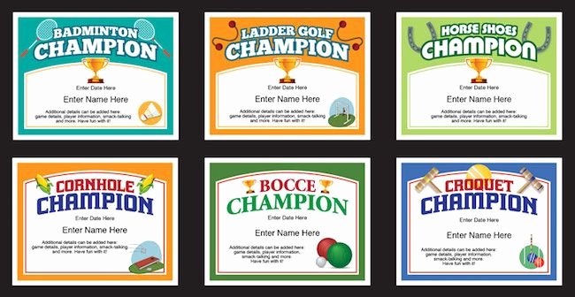 Golf Award Certificate Template Inspirational Backyard Games Certificates Templates Check Out these