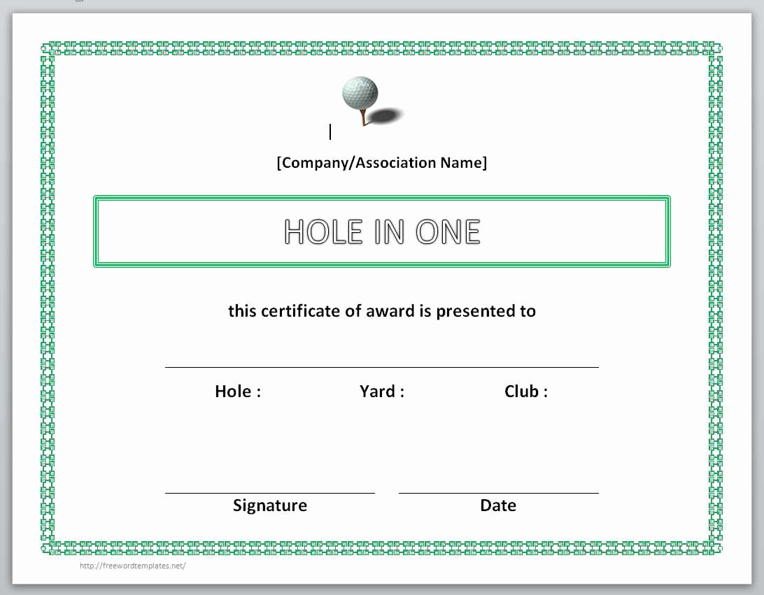 Golf Gift Certificate Template Awesome 13 Free Certificate Templates for Word Ficetemplate