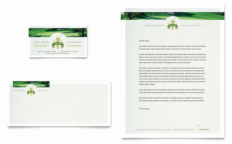 Golf Scorecard Template Word Luxury Golf Course &amp; Instruction Business Card &amp; Letterhead