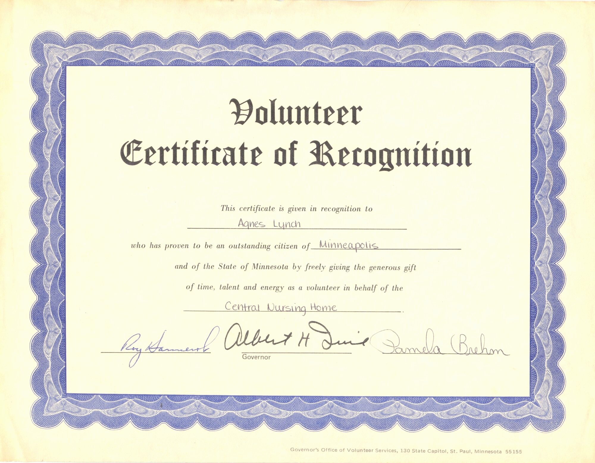 Good Samaritan Award Certificates Luxury Image Volunteer Certificate Agnes Lynch