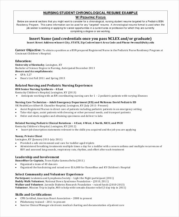 Graduated with Honors Resume Inspirational Sample Nursing Student Resume 8 Examples In Word Pdf