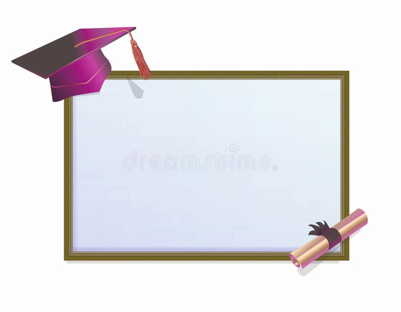 Graduation Borders and Backgrounds Lovely Graduation Invitation Card with Mortars Stock Vector