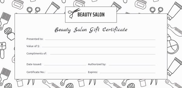 Hair Salon Gift Certificate Template Awesome 155 Gift Certificate Templates – Free Sample Example