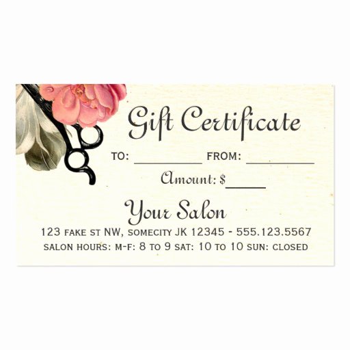 Hair Stylist Gift Certificate Template Beautiful Hair Stylist Hairstylist T Card Certificate