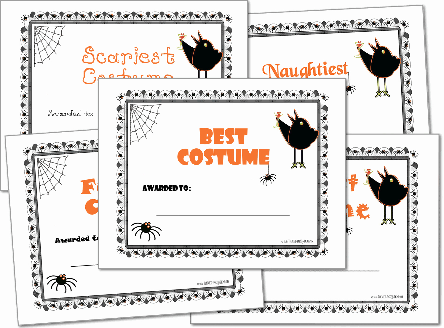 Halloween Costume Certificate Template Elegant Halloween Costume Award Certificates Halloween Printables