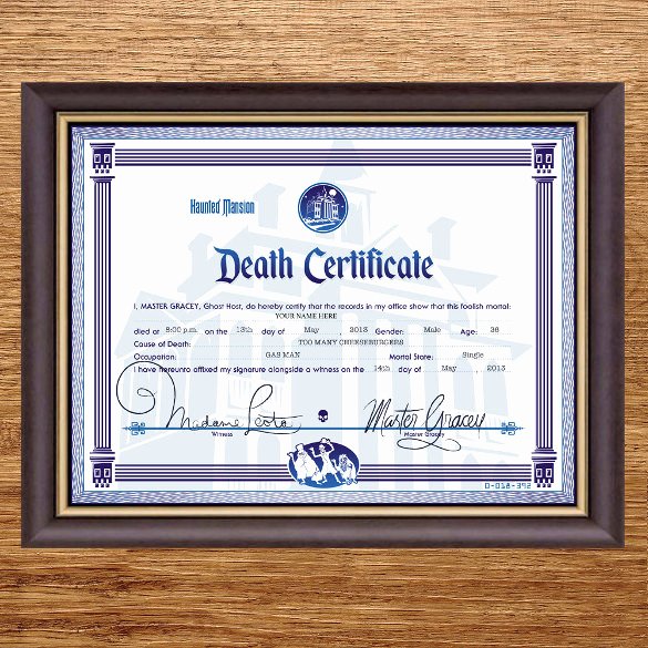 Haunted Mansion Death Certificate Template New 11 Sample Death Certificate Templates Pdf Doc