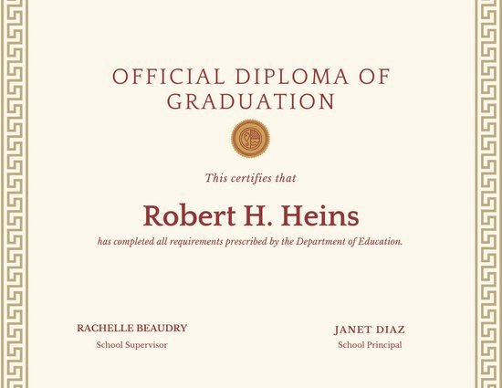 High School Diploma Certificate Template Luxury Customize 137 High School Diploma Certificate Templates