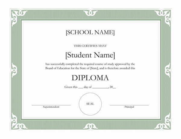 High School Diploma Certificate Template Luxury High School Diploma Certificate Fancy Design