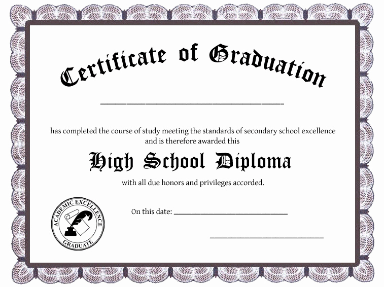 High School Diploma Certificate Template Unique Certificate Templates 31 Best School Certificate