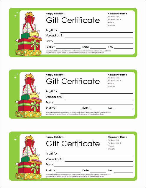 Holiday Gift Certificate Template Lovely Free Gift Certificate Template and Tracking Log