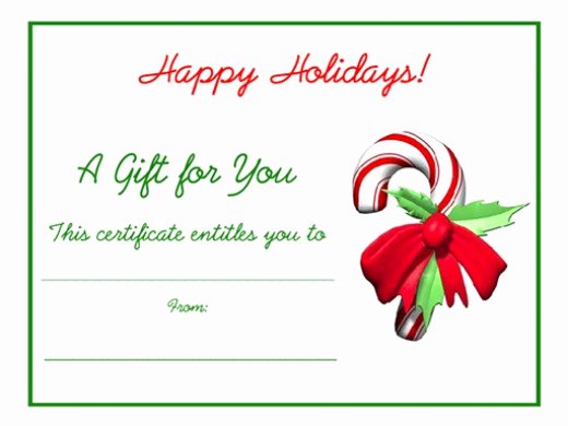 Holiday Gift Certificate Template Luxury Free Holiday Gift Certificates Templates to Print