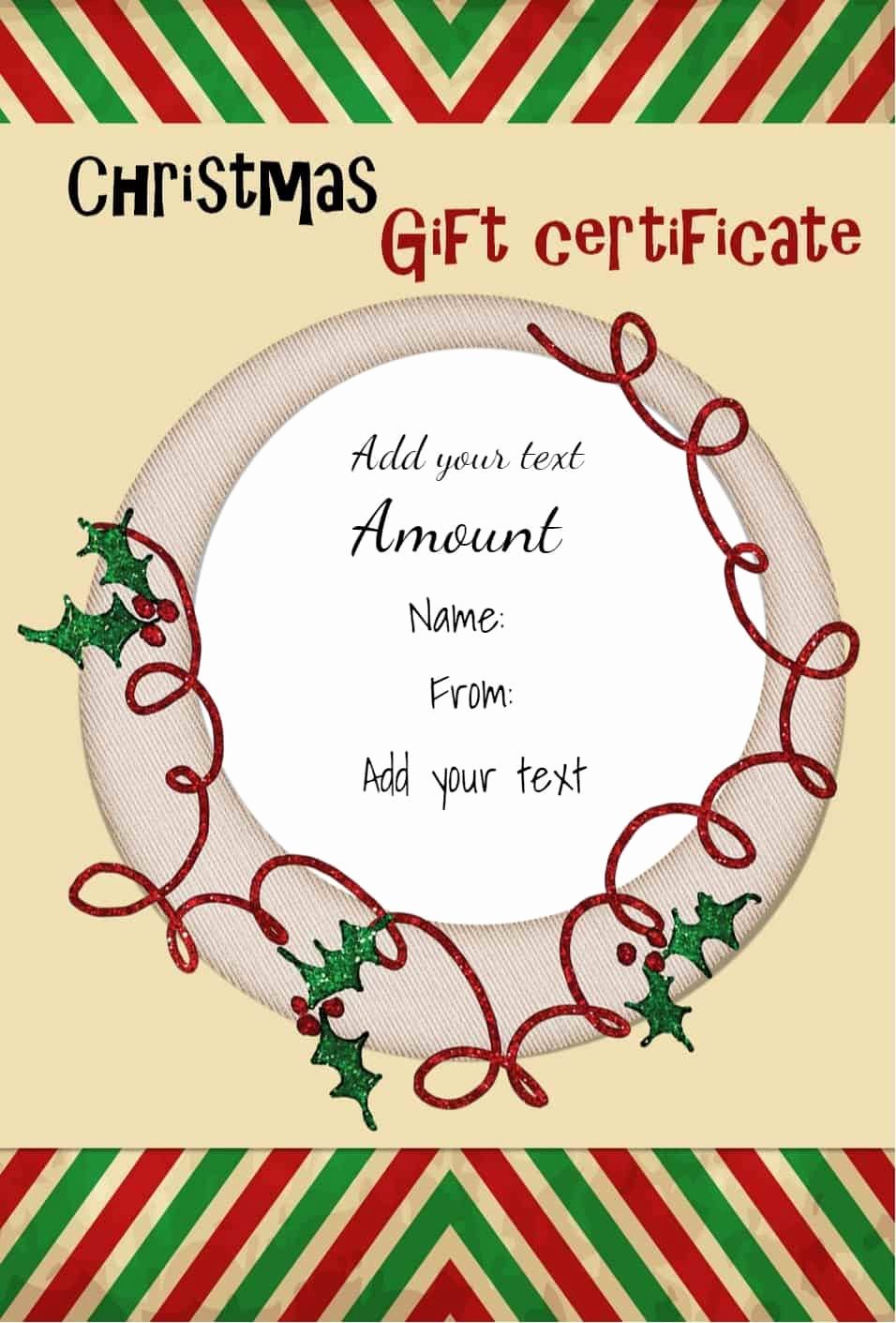 Holiday Gift Certificate Template New Free Christmas Gift Certificate Template