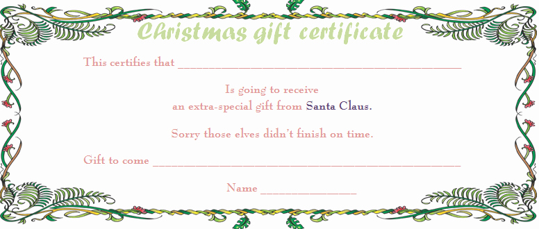 Holiday Gift Certificate Template New Palm Leafs Christmas Gift Certificate Template