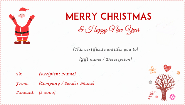 Holiday Gift Certificate Template Unique Christmas Gift Certificate Templates Editable and