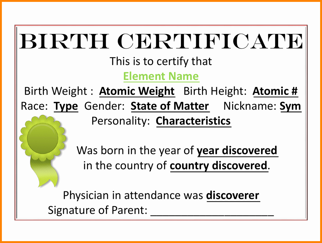 Home Birth Certificate Template New 7 Element Birth Certificate