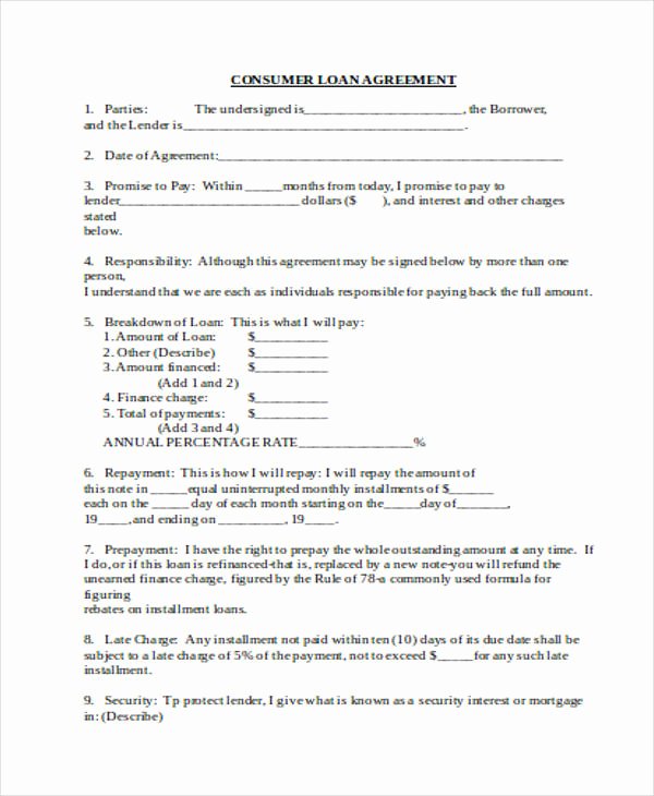 Home Equity Loan Agreement Template Fresh Free 34 Loan Agreement form Samples In Pdf