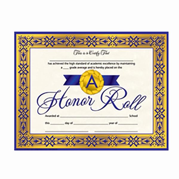 Honor Roll Certificate Template Free New Honor Roll Certificates