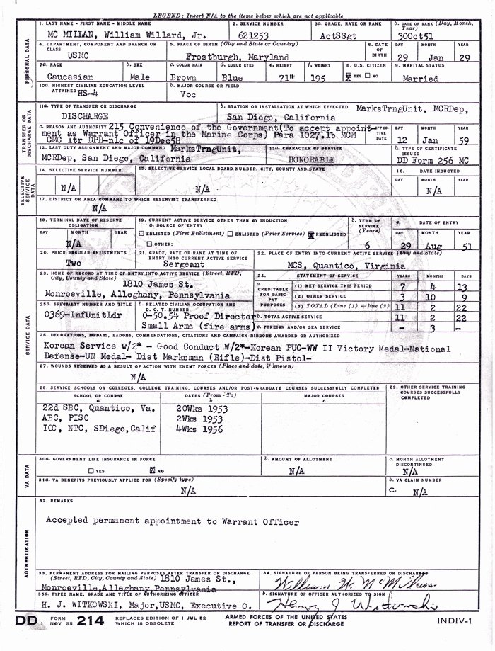 Honorable Discharge Certificate Template Unique Marine Corps Dd214 form Dd214 Fillable form Seterms