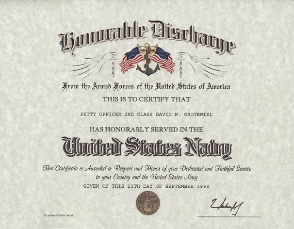 Honorable Discharge Certificate Template Unique Navy Honorable Discharge Certificate