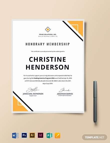 Honorary Membership Certificate Template Awesome Free Honorary Membership Certificate Template Download