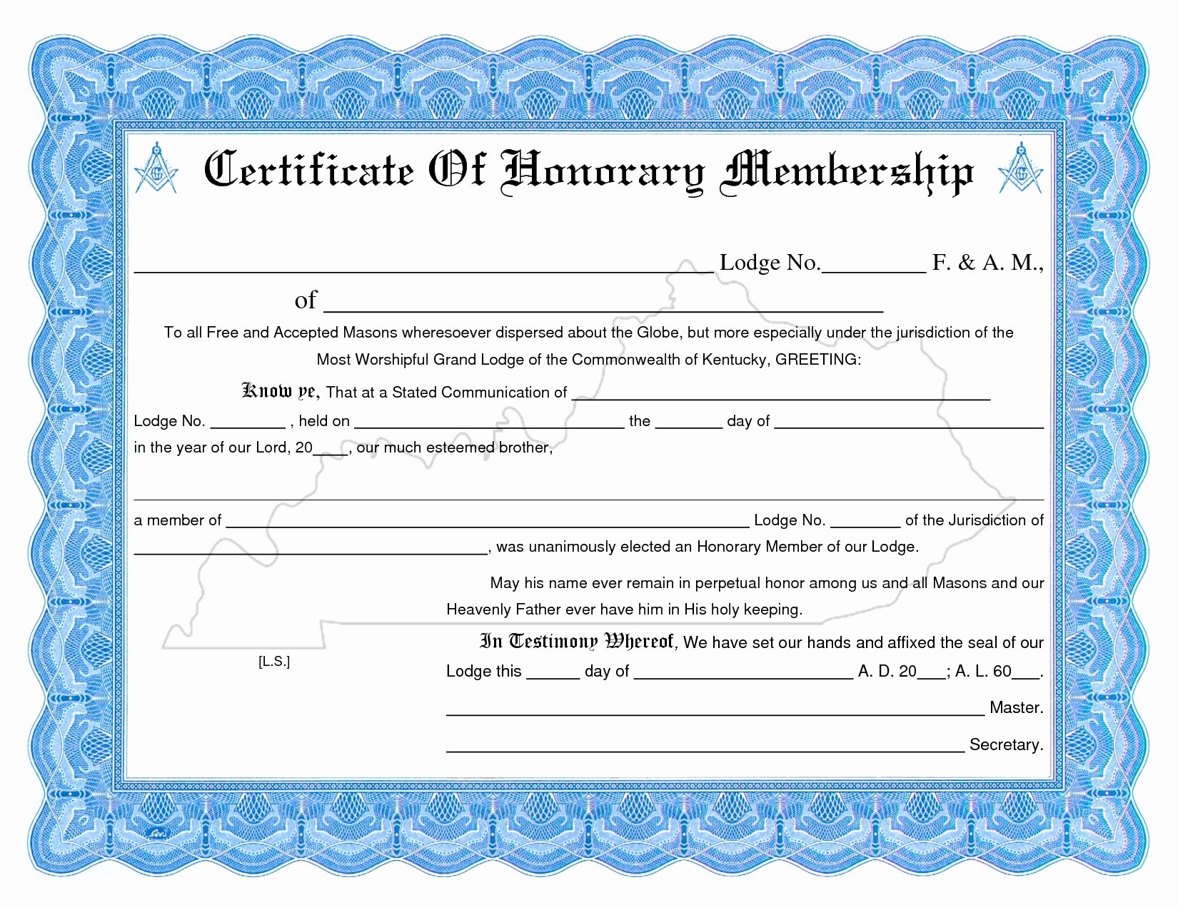 Honorary Membership Certificate Template Luxury Honorary Membership Certificate Sample