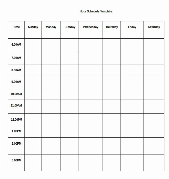Hourly Calendar Template Fresh 25 Word Schedule Templates Free Download