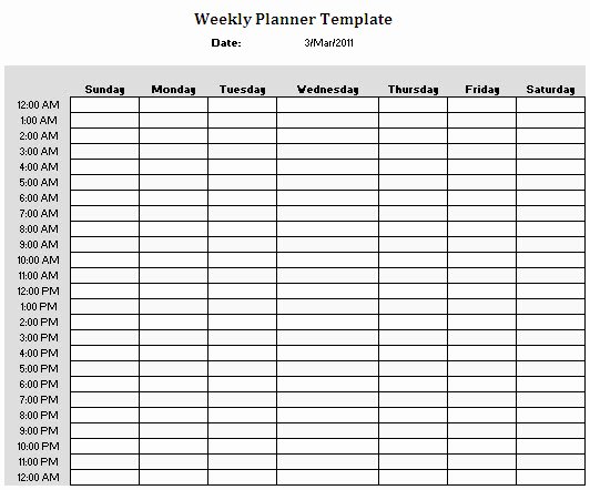 Hourly Calendar Template Lovely Weekly Printable Gallery Category Page 1