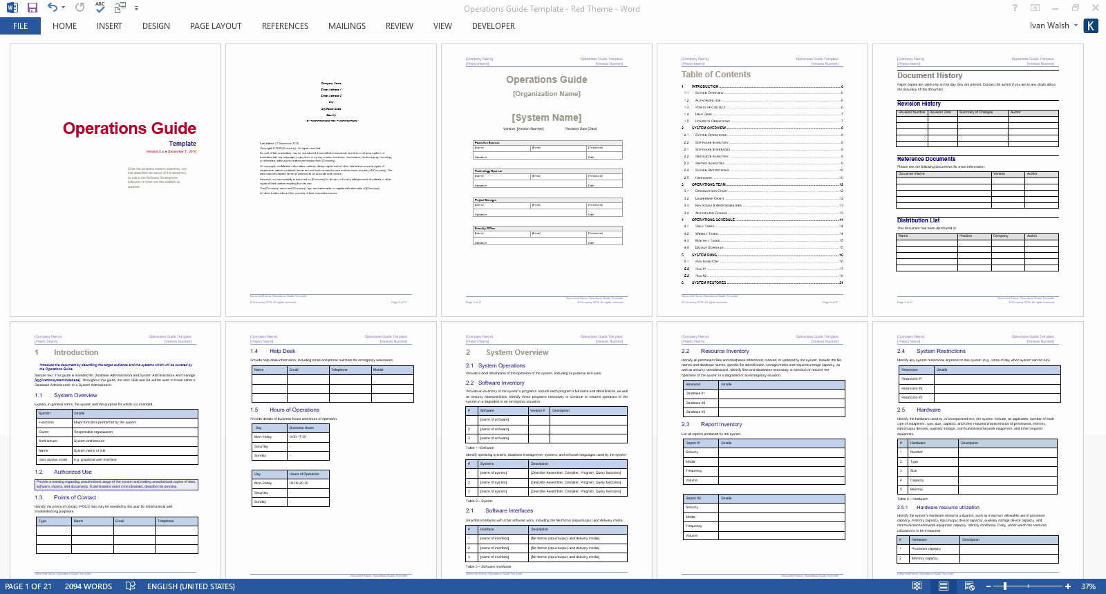 Hours Of Operation Template Word Unique Operations Guide Template Ms Word Excel – Templates