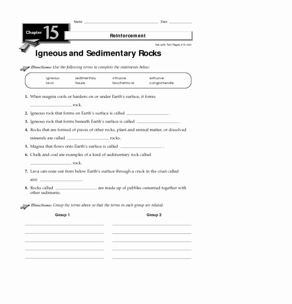 Igneous Rock Worksheet Fresh Igneous and Sedimentary Rocks Worksheet for 4th 6th