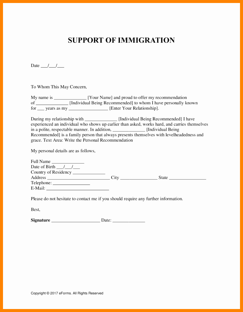 Immigration Letter Of Support Sample New 6 Examples Of Support Letters for Immigration
