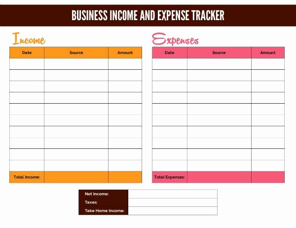 Income and Expense form New Free Business In E and Expense Tracker Worksheet