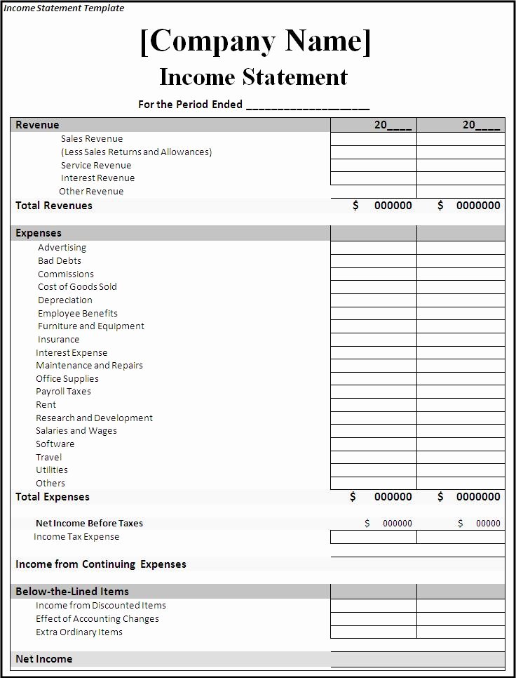 Income and Expense Statement form New In E and Expense Statement Template Expense Spreadshee