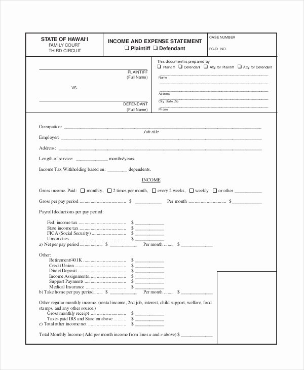 Income Expense form Inspirational In E Statement 18 Free Pdf Excel Word Documents