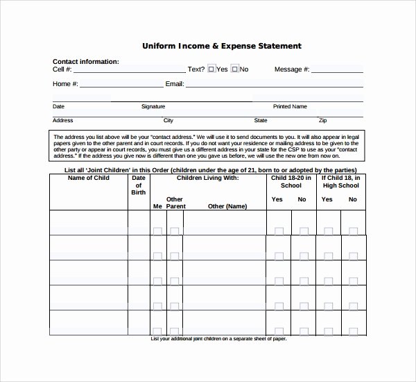 Income Expense form Unique Sample Expense Statement Template 13 Free Documents In