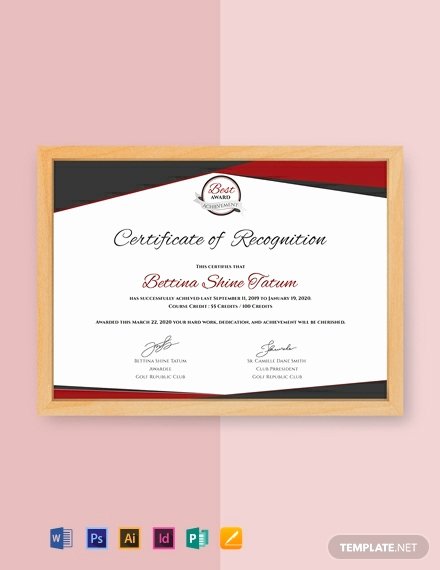 Indesign Certificate Template Free Best Of Free Certificate Of Recognition Template Word