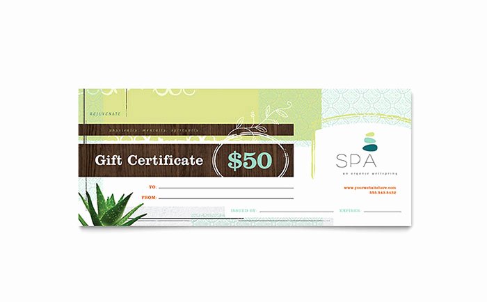 Indesign Gift Certificate Template Lovely Day Spa Gift Certificate Template Design