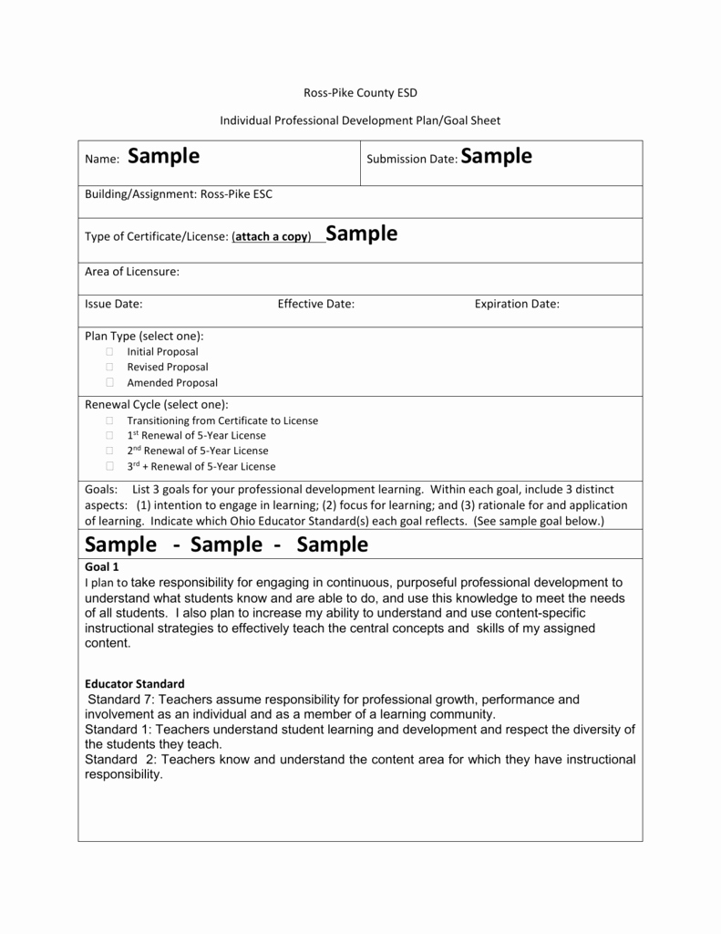 Individual Professional Development Plan Samples Luxury Sample Of Pleted Ipdp form Ross