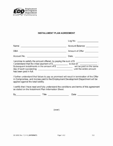 Installment Payment Agreement Unique 16 Agreement Letter for Payment Examples Pdf Doc