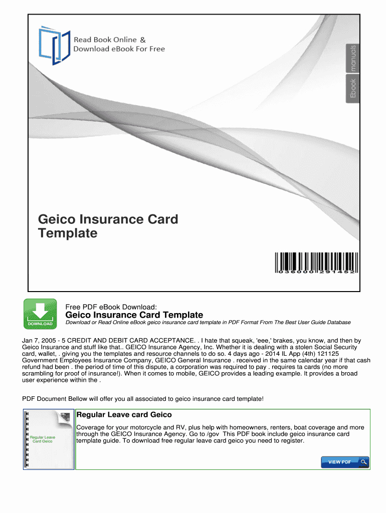 Insurance Card Templates Inspirational Geico Insurance Card Template Fill Line Printable