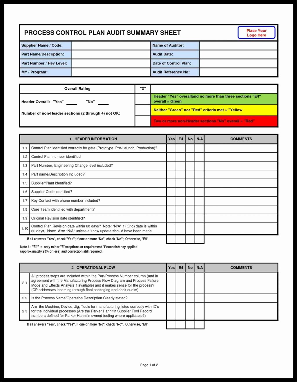 internal audit checklist template excel pdf rtf 6