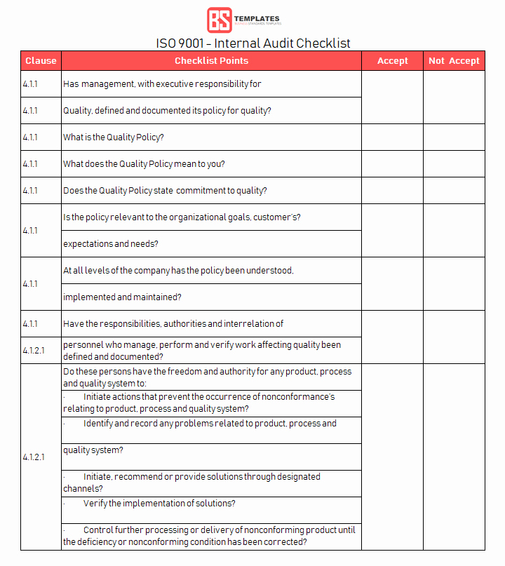 Internal Audit Checklist Template Excel New 15 Internal Audit Checklist Templates Samples Examples