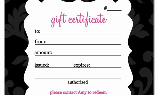 Jamberry Gift Certificate Template Inspirational Gift Certificate Thirty E Gifts for Consultants