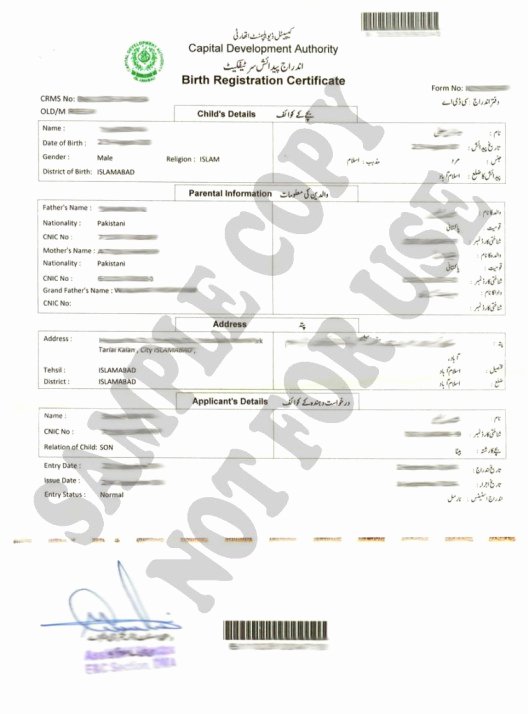 Japanese Birth Certificate Translation Template Lovely Nadra Birth Certificate islamabad Sample