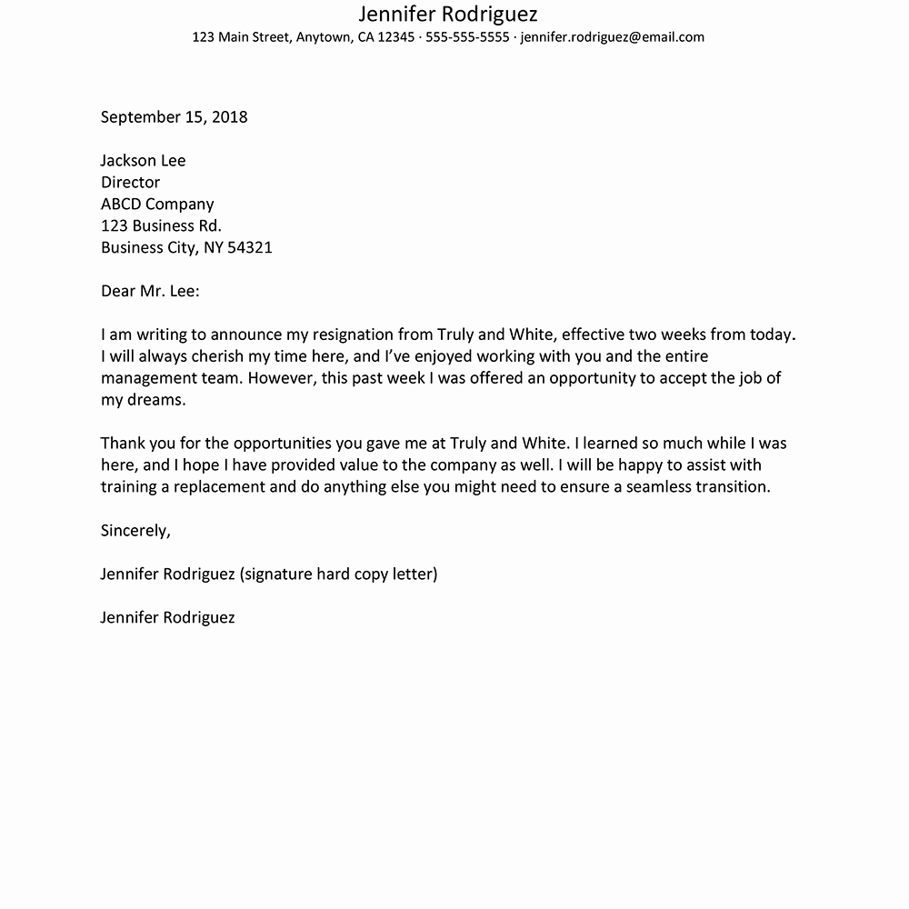 Job Notice Sample Best Of No Notice Resignation Letter Example and Writing Tips